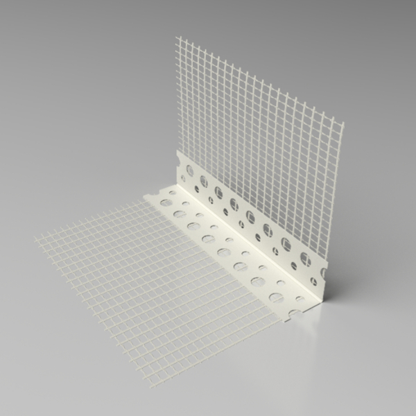 Perfil Canto Esquina em PVC com Rede Reboco 10X10CM ETICS