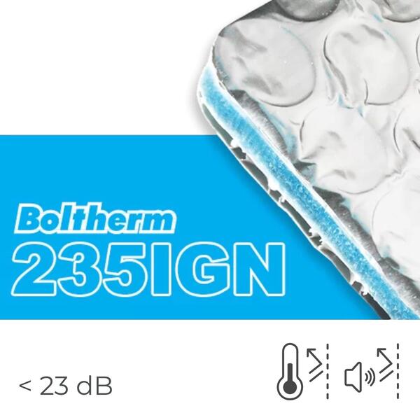 Manta Termo-Acústica Revestida a Alumínio nas 2 Faces Boltherm 235 P Ignífugo Cobertura e Paredes