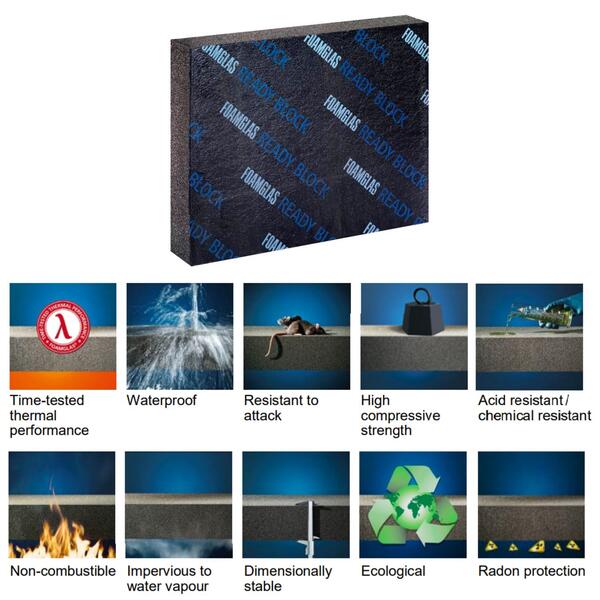 Readyblock T4+ Foamglas Vidro Celular Alta Resistência Compressão Impermeável Incombustível - 9900100602979