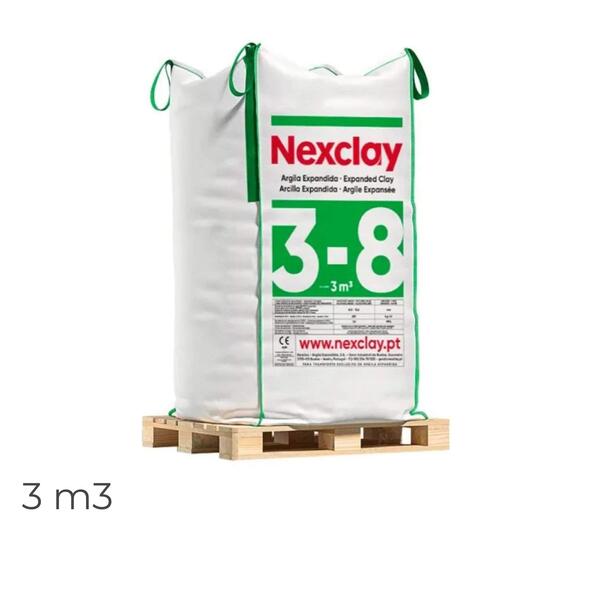 Argila Expandida Nexclay 3-8 Big Bag 3M3 Isolamento Térmico Acústico Jardinagem Decoração