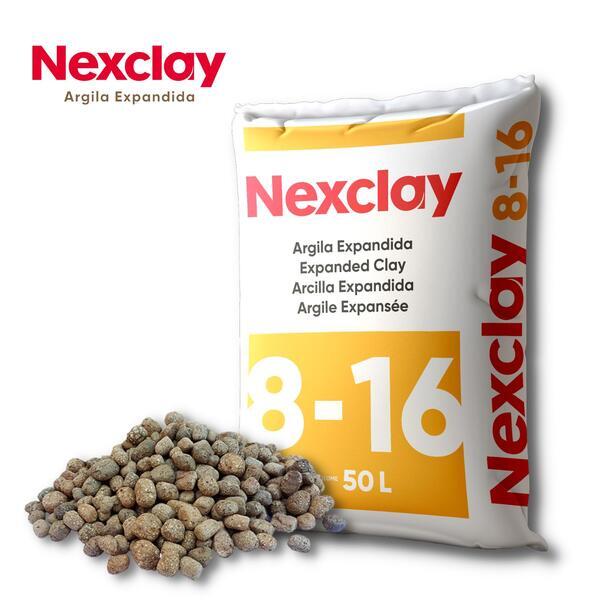 Argila Expandida Nexclay 8-16 50 Litros Isolamento Térmico Acústico Drenagem Jardinagem Decoração