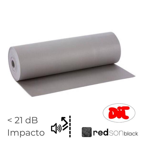 Manta Acústica para Ruído de Impacto Redson Black Pavimento Betonilha - 50 m x 2 m x 5 mm