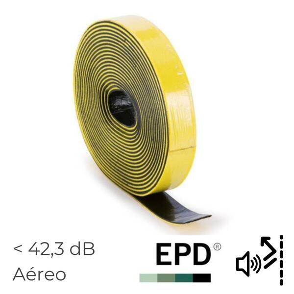 Banda Auto-Adesiva Isolamento Acústico Danosa Fonodan 50 3,9MM 10MX4,6CM Gesso Cartonado