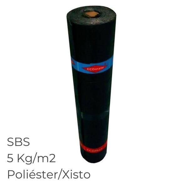 Tela Betuminosa Asfáltica SBS Impermeabilização ECOflex PY 50 G Poliéster/Xisto 5KG/M2