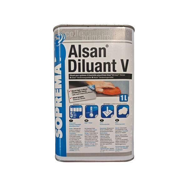 Solvente Soprema Alsan Diluente V 1L para Produtos Base Poliuretano - Soprema - 3434550044578