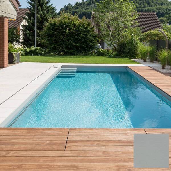 Membrana PVC Piscina Renolit Alkorplan 2000 Unicolor 1,65x25m - Cinza Claro (35216 236) - 25 m x 1,65 m x 1,5 mm