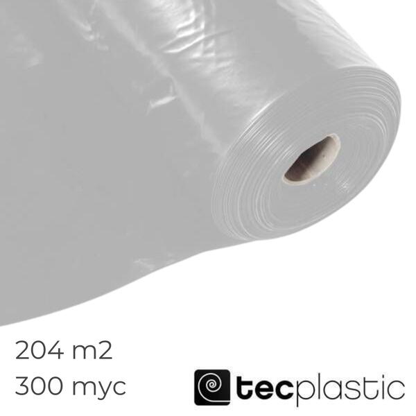 Manga Plástica 300 Myc 204M2 Cristal TECplastic Proteção Impermeabilização Separação Barreira Vapor - 300 mycrons - 85 m x (2,4 m aberta/1,2 m dobrada)