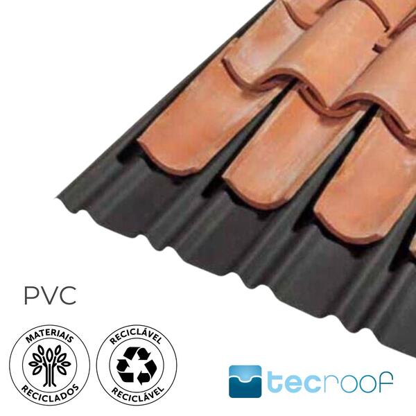 SubTelha PVC 100% Reciclado/Reciclável TECroof CL Telha Canudo 20-23 Impermeabilização - 1 chapa PVC 2 m x 1,055 m
