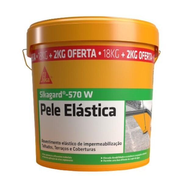 Pele Elástica Sikagard 570W 18+2kg Oferta Impermeabilização Varandas Terraços Coberturas
