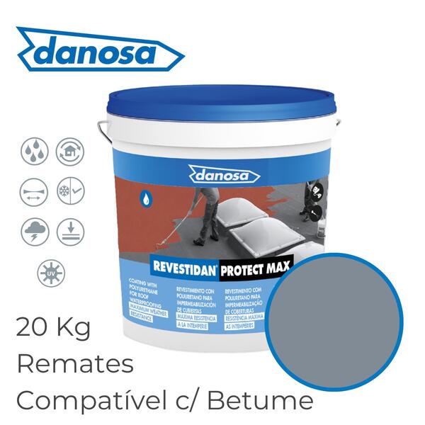 Impermeabilização Frio Pronta Usar Tela Betuminosa Revestidan Protect Max Obra Nova/Reabilitação - 20 Kg - Cinza