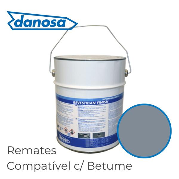 Reforço/Substituição Remates Impermeabilização c/Telas Aplicação a Frio c/Fibras Revestidan Finish - 6 Kg - Cinza