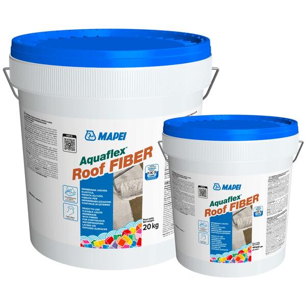 Mapei Aquaflex Roof Fiber c/Fibras Cinza/Verm. Impermeabilização Varanda Terraço Cobertura 5/20KG