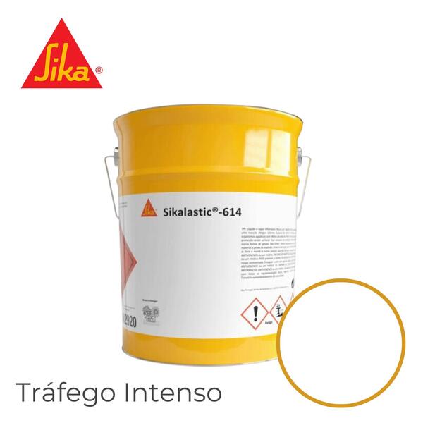 Impermeabilização Coberturas Sob Peças Ceramicas Terraços Bases Porosas e Não Porosas Sikalastic-614 - Branco/RAL9010 - 21,75 Kg