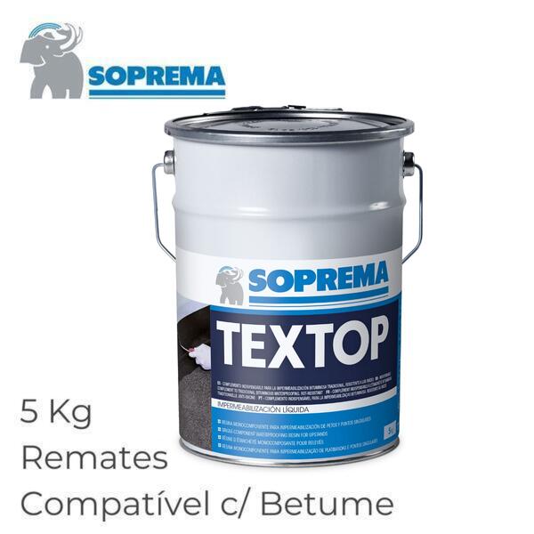 Impermeabilização a Frio Pronta Usar Poliuretano Anti Raízes Textop 5KG Compatível Tela Betuminosa