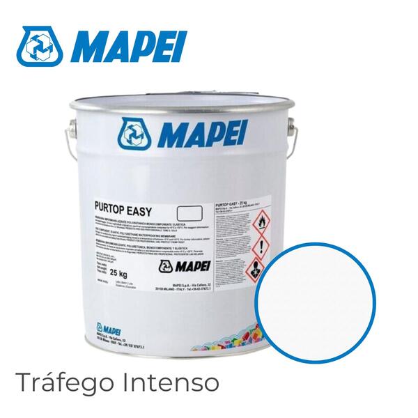 Membrana de Poliuretano Elástica Mapei Purtop Easy Impermeabilização Terraços Varandas Transitável - Branco - 25 kg