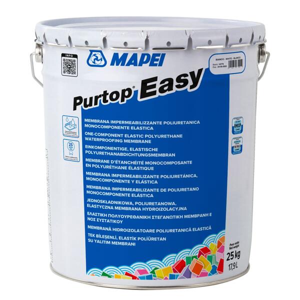 Membrana de Poliuretano Elástica Mapei Purtop Easy Impermeabilização Terraços Varandas Transitável