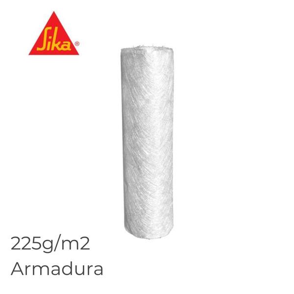 Armadura Reforço Fibra Vidro Sika Reemat Premium para Sikalastic-614 225G/M2 - Branco - Rolo - 1,25 m x 90 m - 112,5 m2