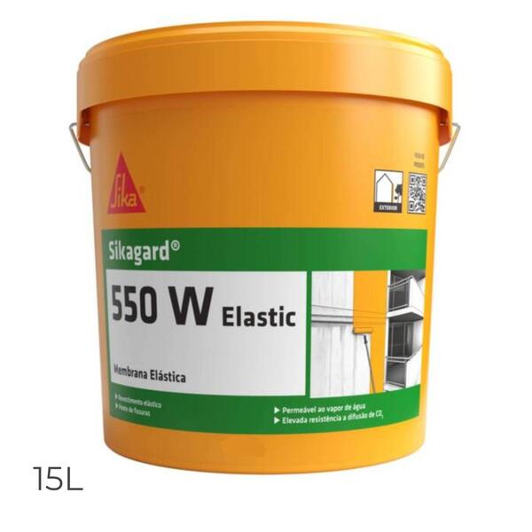 Revestimento Elástico Proteção Decoração Estruturas Betão Recobrir Fissuras Sikagard 550 W Elastic - Branco - 15 litros