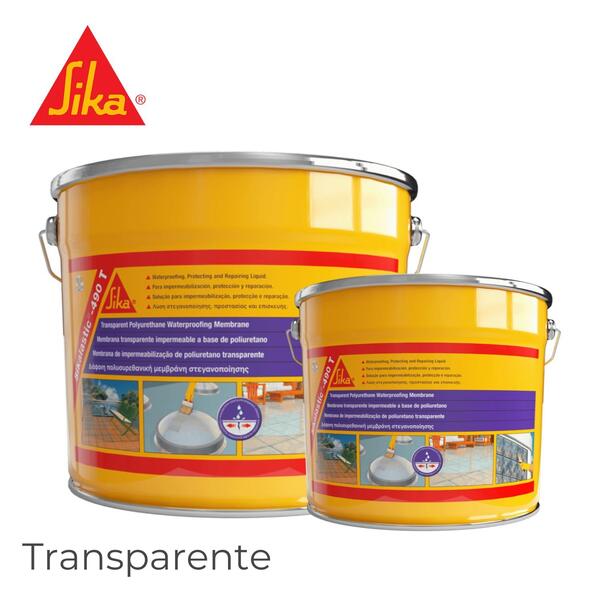 Membrana Líquida Poliuretano Transparente Sikalastic-490 T Tijolos Vidro Cerâmica Policarbonatos