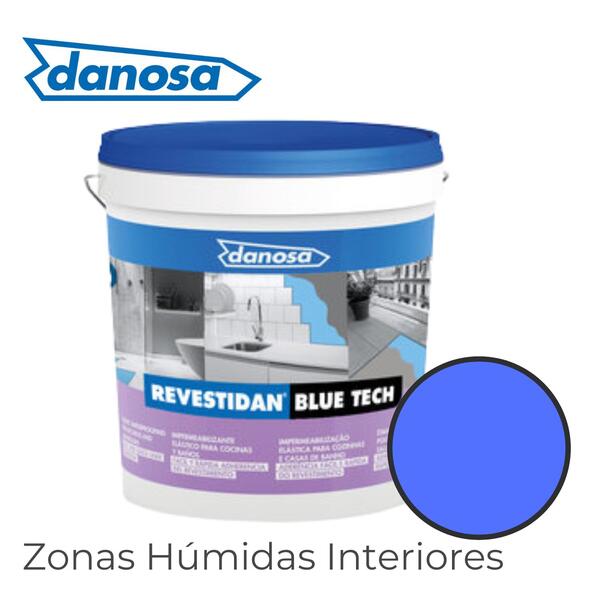 Membrana Elástica Impermeabilização Revestidan Blue Tech Paredes WC Varanda Zonas Húmidas Interiores - Azul - 20 Kg