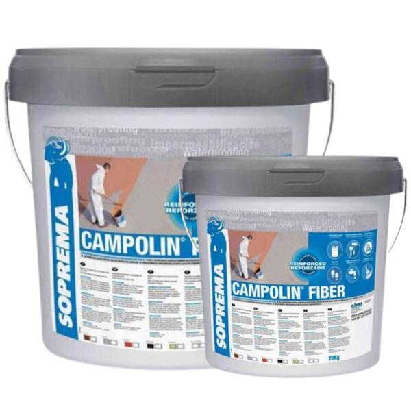 Campolin Fiber Branco Reflexão Solar Impermeabilização Varandas Terraços Coberturas 5/20KG