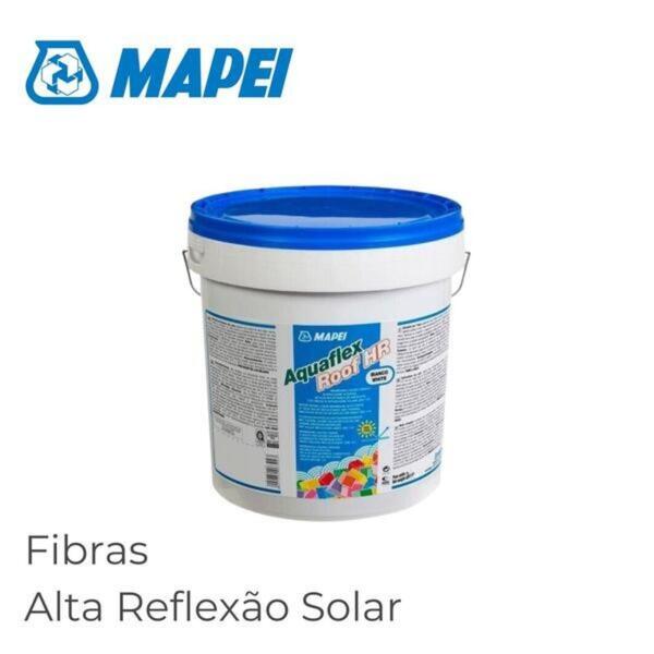 Mapei Aquaflex Roof Fiber HR Impermeabilização Varandas Terraços Coberturas Extra Reflexão Solar - Branco - 5 Kg