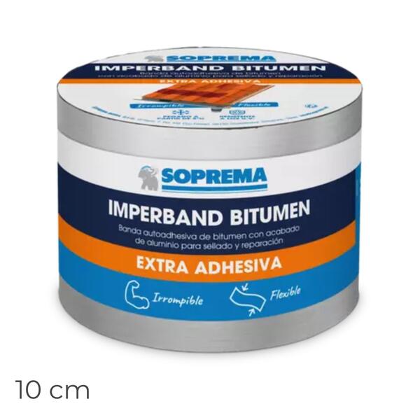 Fita Auto-Adesiva Soprema Imperband Natural 10CM Impermeabilizante Betuminosa Asfáltica - 10 m x 10 cm - 10 ml