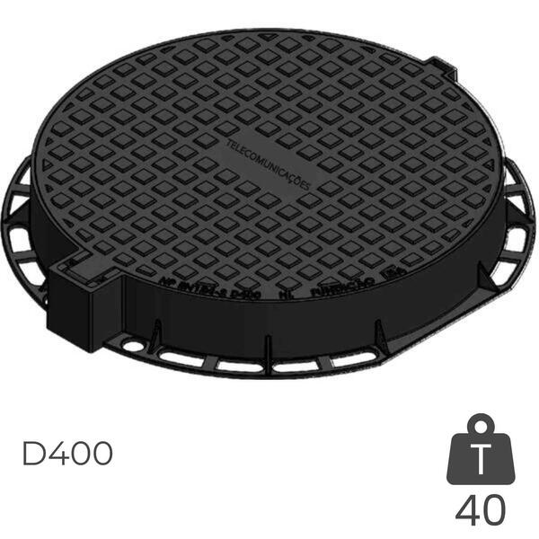 Tampa Redonda D400 Ø600MM Ferro Fundido Esgotos Domésticos Pluviais Eletricidade Telecomunicações - Telecomunicações