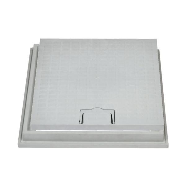 Tampa com Aro em Polipropileno para Caixa Cúbica Lux Drenagem - Cinza - 30 x 30 cm