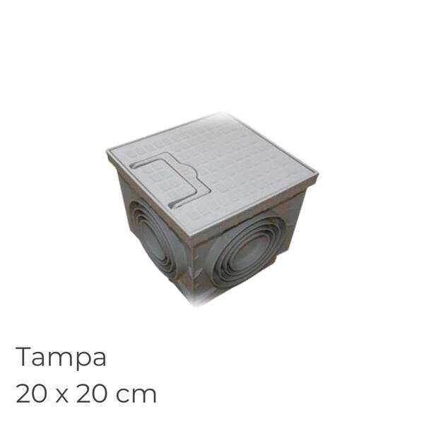 Caixa Cúbica Polipropileno com Tampa e Pega Lux Drenagem 20X20CM