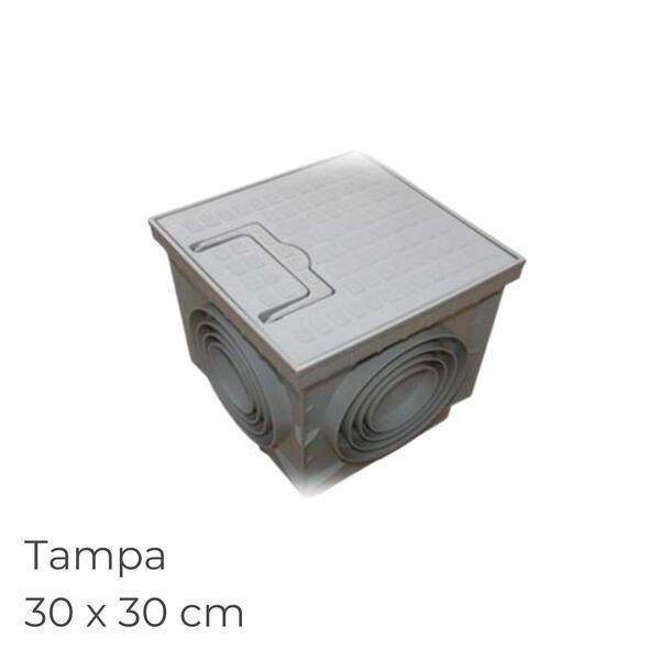 Caixa Cúbica Polipropileno com Tampa e Pega Lux Drenagem 30X30CM