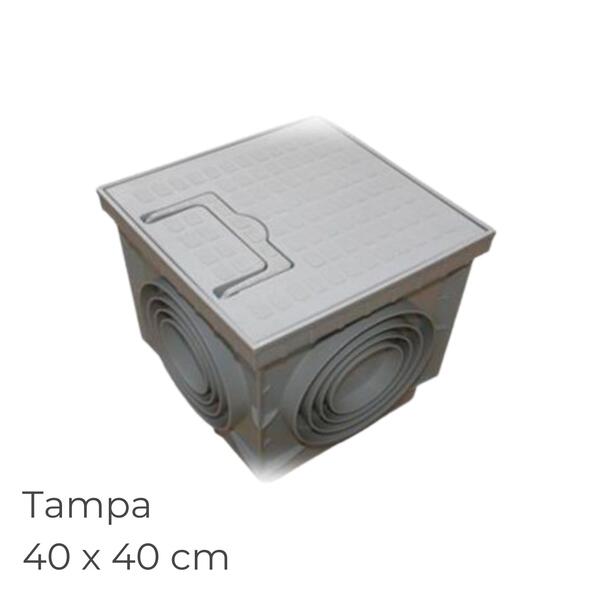 Caixa Cúbica Polipropileno com Tampa e Pega Lux Drenagem 40X40CM