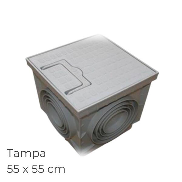 Caixa Cúbica Polipropileno com Tampa e Pega Lux Drenagem 55X55CM