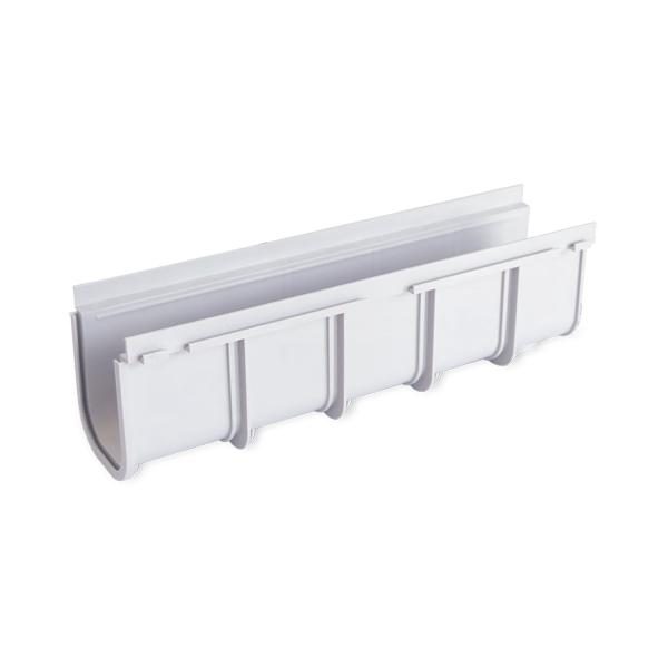 Canal Drenagem em Polipropileno - Cinza - Comp. 50 x Larg. 13 x Alt. 14 cm