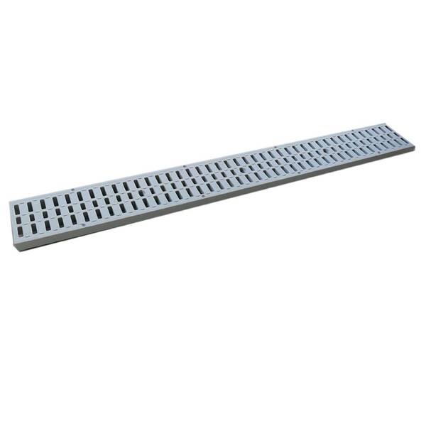 Grelha em Polipropileno para Canal Drenagem Evolution - Cinza - 100 cm x 13 cm x 3,2 cm