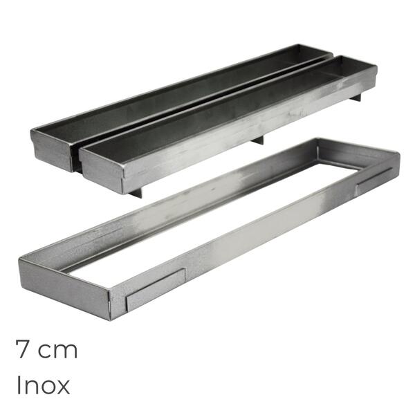 Caixa Inspeção Grelha Oculta Inox 7CM 50X12,3X7CM - 50(C) x 12,3(L) x 7(A)cm
