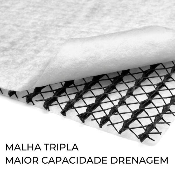 Geocomposto Drenante Geogrelha de Polietileno com 2 Geotexteis Capdrain GCG 55.12 Aterros Jardins
