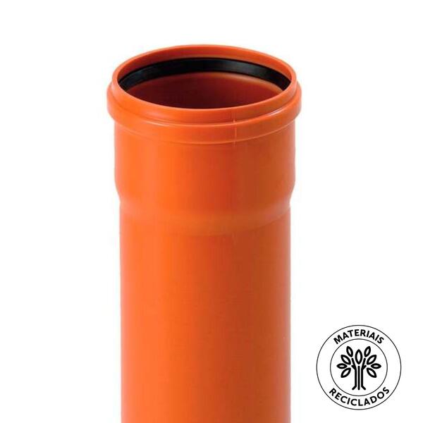 Tubo 3KKK PVC Liso Saneamento Com O-Ring Labial SN4 - Ø 110 mm