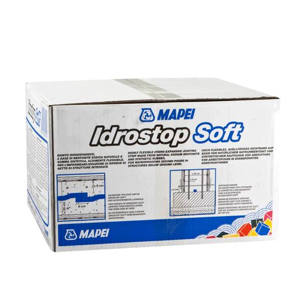 Junta Bentonítica Hidro-Expansiva Mapei Idrostop Soft para Selagem Juntas Betonagem