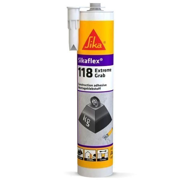 Cola Elástica Extra Forte Alto Agarre Inicial Interior Exterior Sika Sikaflex 118 Extreme Grab 290ML