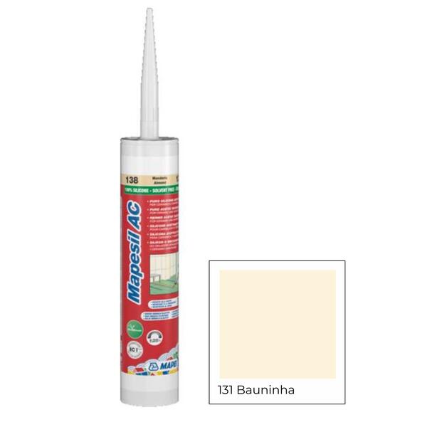 Selante Silicone Resistente Bolor Juntas Dilatação Mapei Mapesil AC 310ML - Baunilha 131 - 310 ml