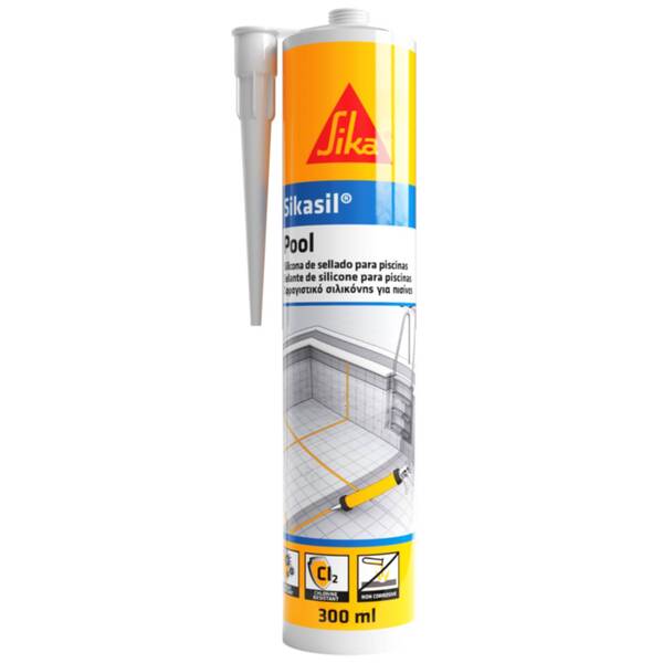 Selante Silicone Neutro Resistente Cloro Piscinas Sika Sikasil-Pool 300ML