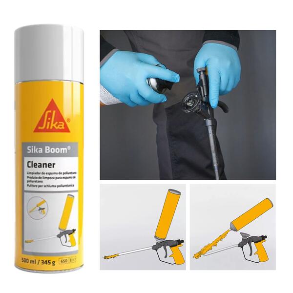 Spray Limpeza de Pistolas Aplicadoras de Espuma Fresca Sika Boom Cleaner 500ML - Transparente - 500 ml