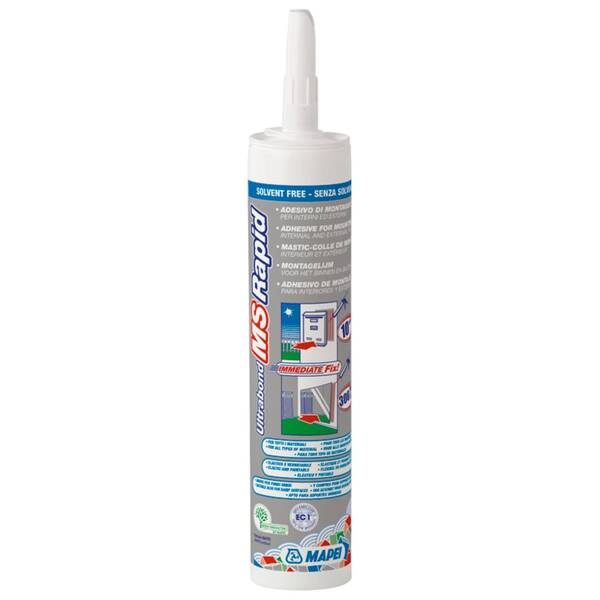 Prego Líquido Elevado Efeito Ventosa Presa Rápida Interior Exterior Mapei Ultrabond MS Rapid 290ML