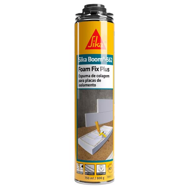 Espuma Autoexpansiva Colagem EPS XPS ETICS OSB Cortiça Sika Boom-562 Foam Fix Plus Pistolável 750ML - Amarelo claro - 750 ml