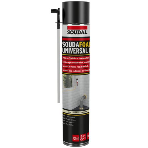 Espuma Poliuretano Auto Expansiva Enchimento e Isolamento Soudafoam Univeral M Manual 750ML