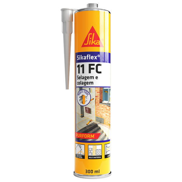 Cola e Veda Poliuretano Exterior e Interior Sikaflex-11 FC Purform 300ML - Preto - 300 ml