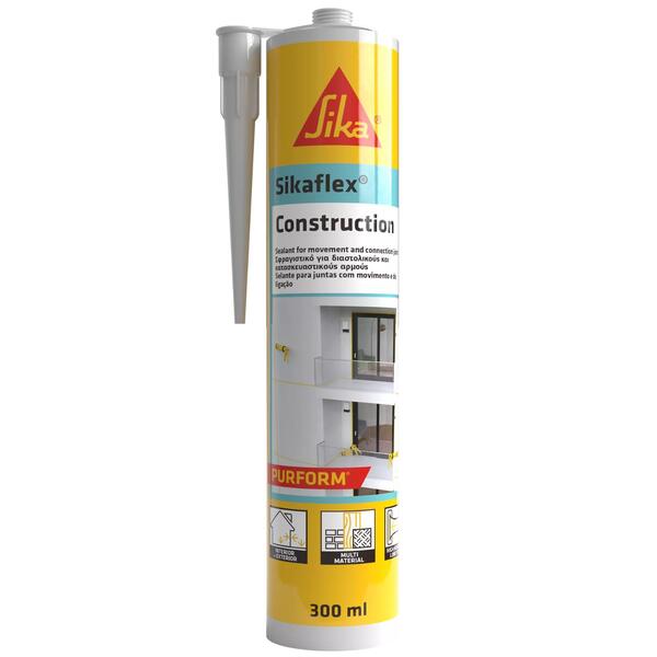 Selante Poliuretano Juntas de Ligação Fachadas Sika Sikaflex Construction Purform 300ML - Branco - 300 ml