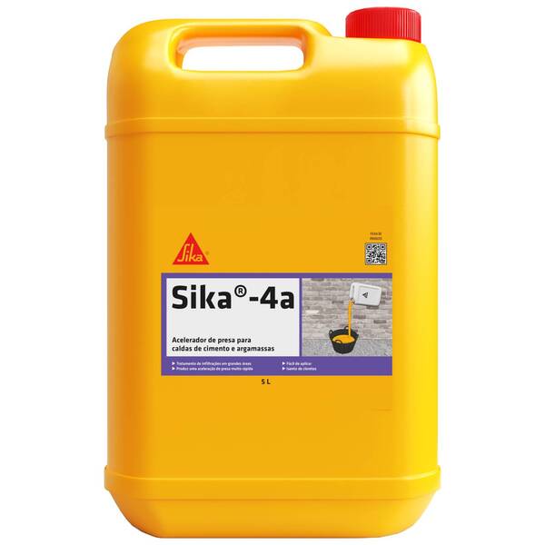 Ajuvante de Impermeabilização de Presa Rápida, Selagens Infiltrações Sika 4a - Incolor - 5 litros