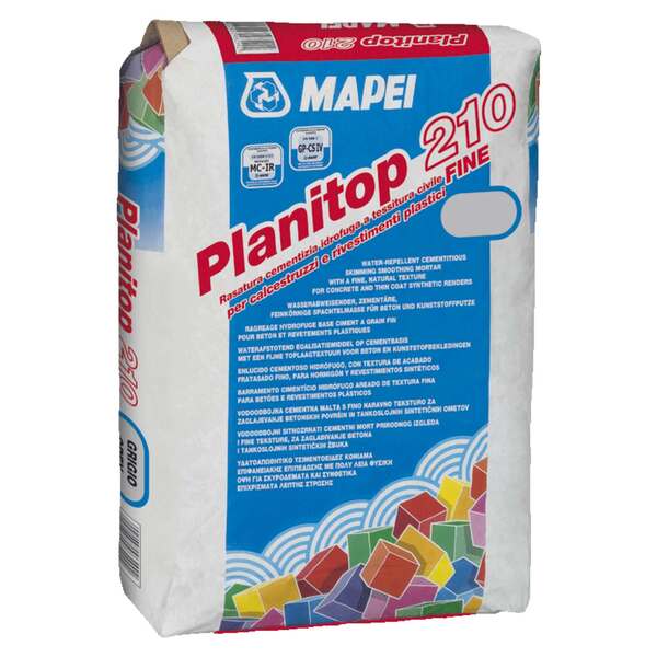 Barramento Cimentício Hidrófugo Textura Areada Fina para Betão Mapei Planitop 210